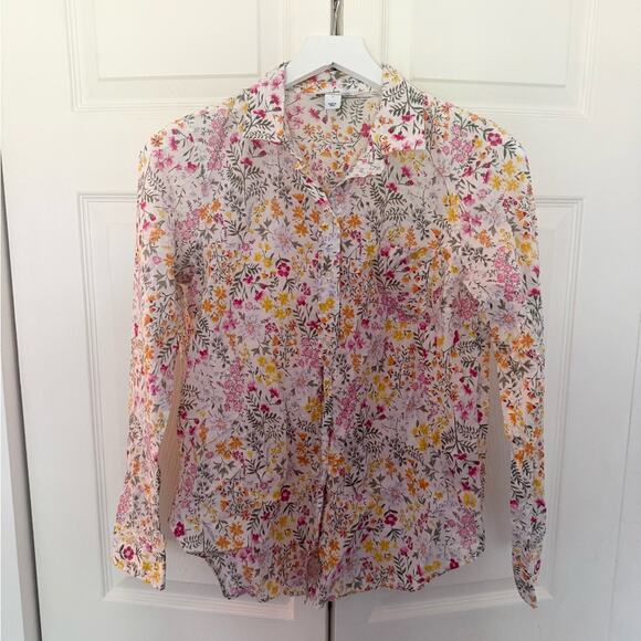 Old Navy The Classic Shirt Ditsy-Floral Print Classic Shirt Colorful Size Small - Picture 2 of 7
